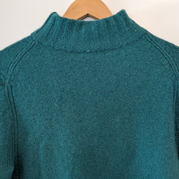 J. Crew Sweater Women's Small Emerald Green Mock Neck Supersoft Yarn Wool #J6366 - Picture 11 of 16